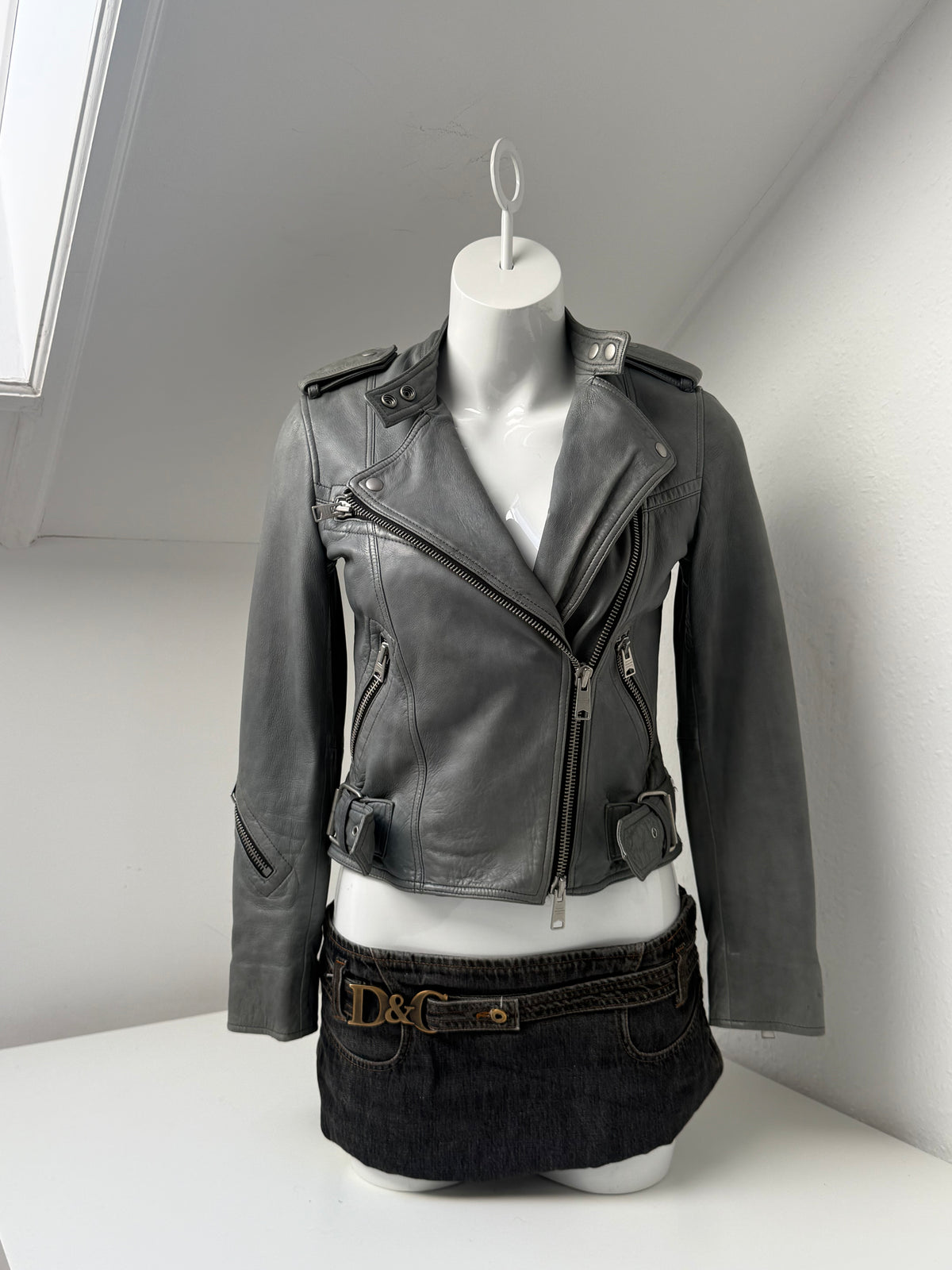 Allsaints Leather Biker Jacket (UK6)