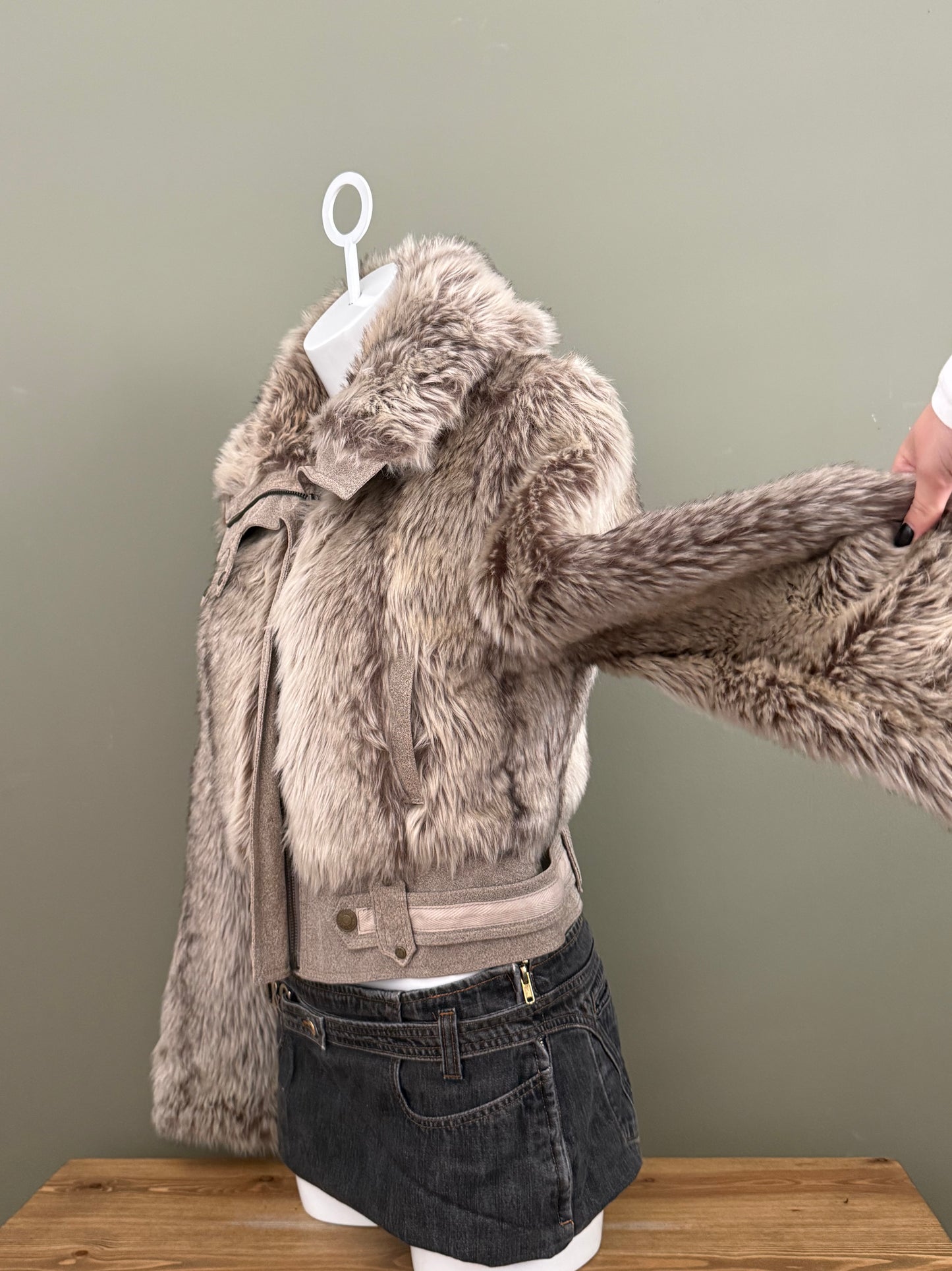 Faux Fur Bomber Jacket (UK14)