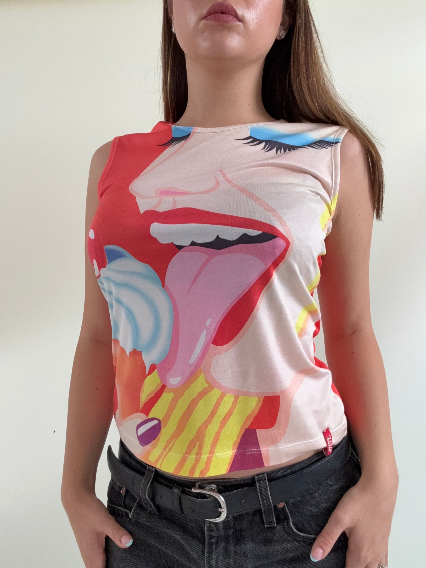 Miss Sixty Graphic Print Vest (L)
