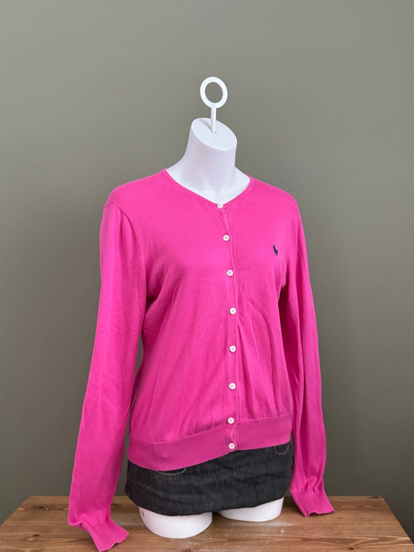 Pink Ralph Lauren Knit Cardigan (XL)
