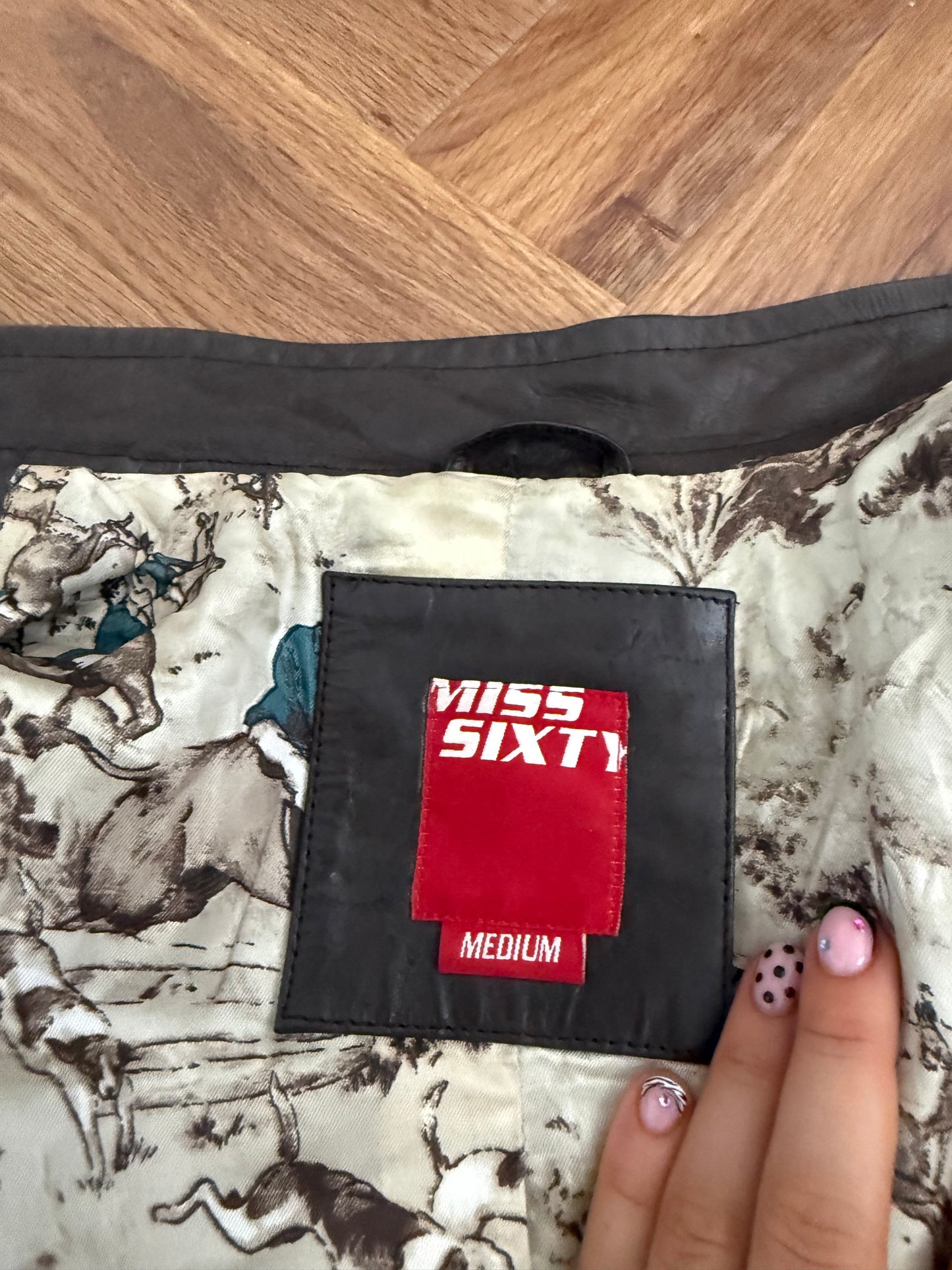 Miss Sixty Leather Military Jacket (M)