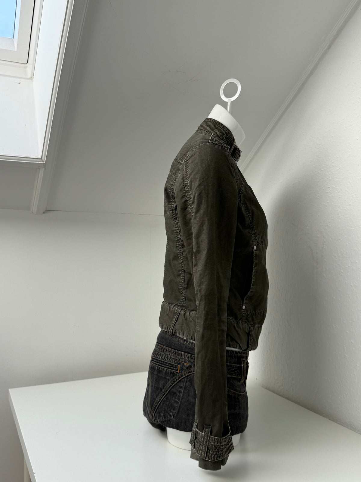 Diesel Khaki Vintage Biker Jacket (M)