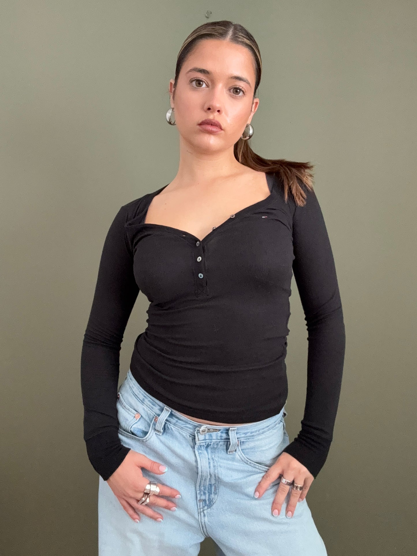 Tommy Hilfiger Fitted Henley Top (XS)