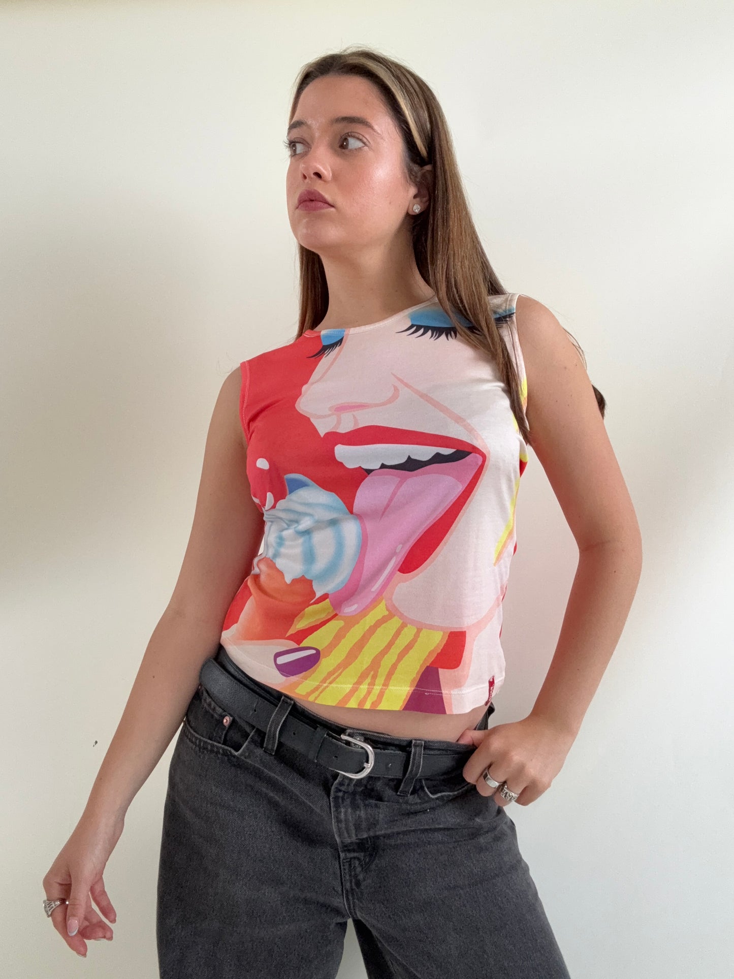 Miss Sixty Graphic Print Vest (L)