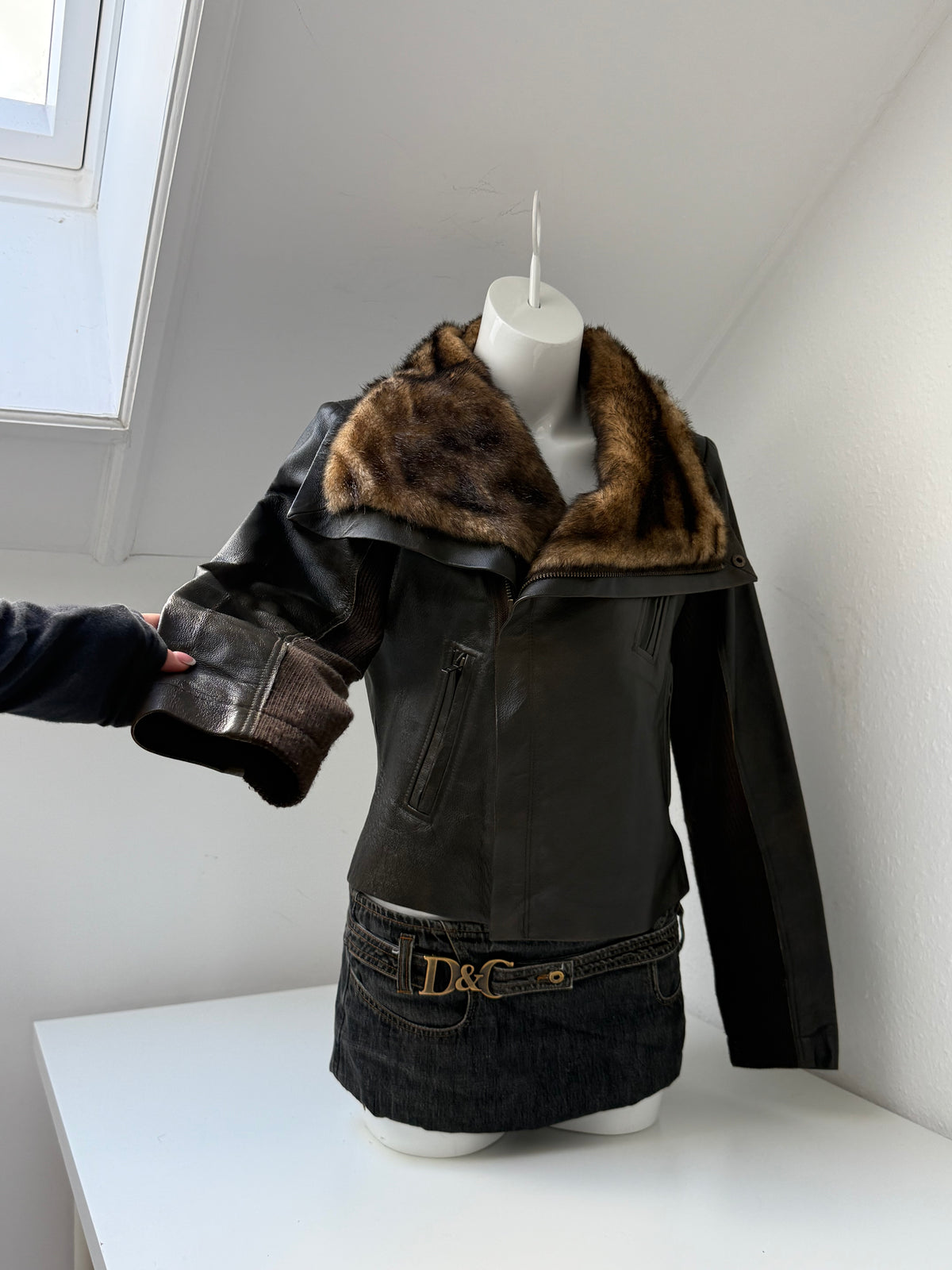 Morgan De Toi Leather Asymmetric Jacket (S)