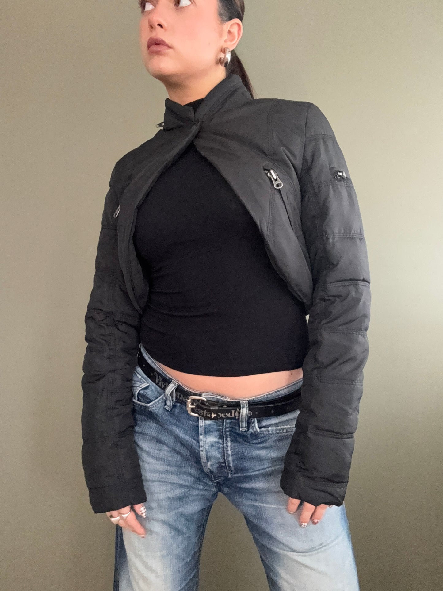 Y2K Ultra Cropped Puffer Jacket (UK8)