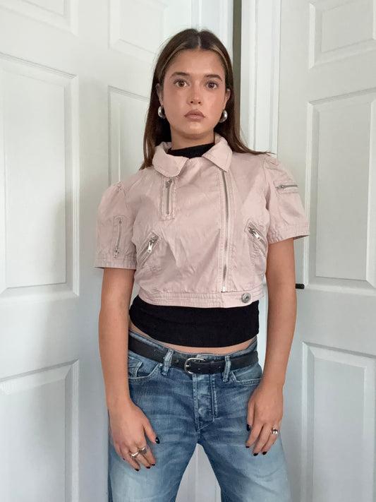 Cropped Cotton Shortsleeve Coat (UK14)