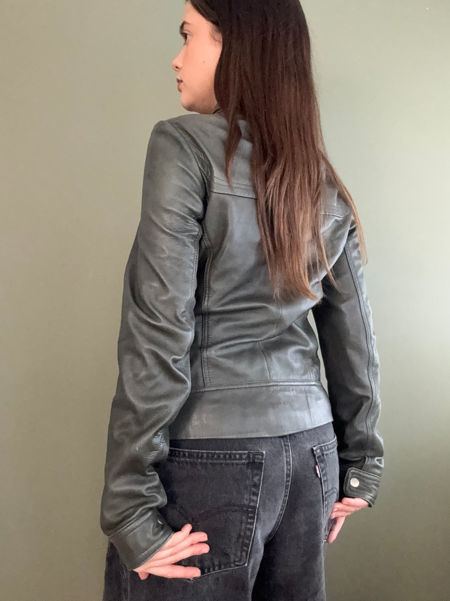 Leather Cargo Jacket (UK10)