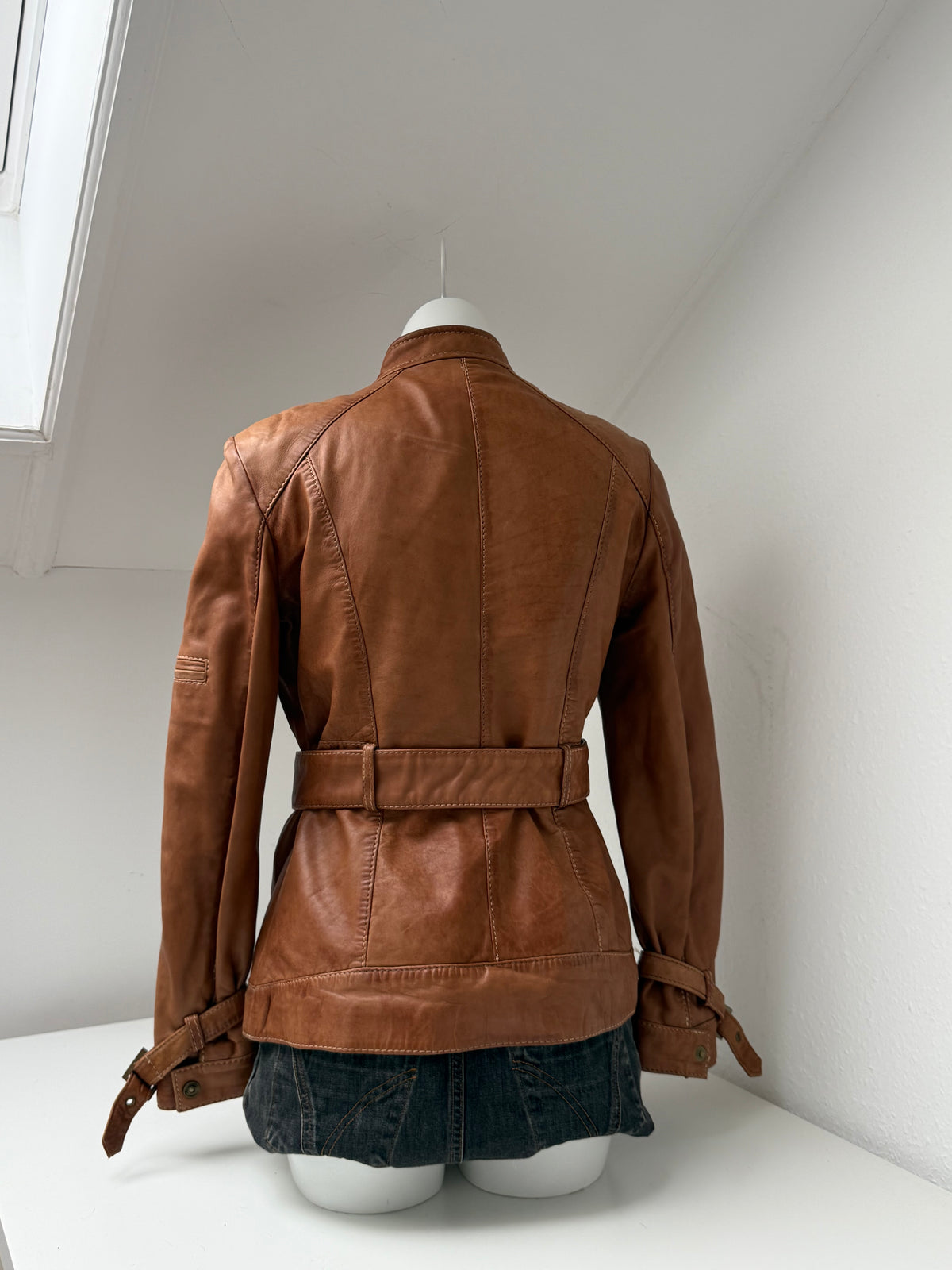 Vintage Leather Buckle Cargo Jacket (UK12)