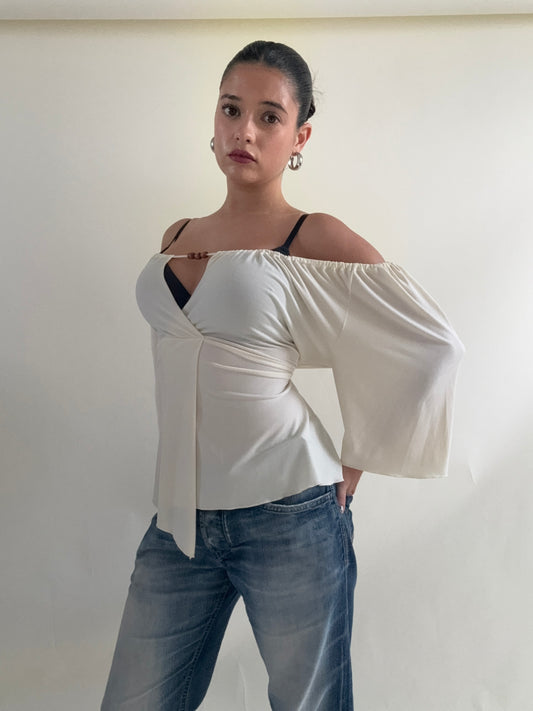Off The Shoulder Tie Top (UK16)