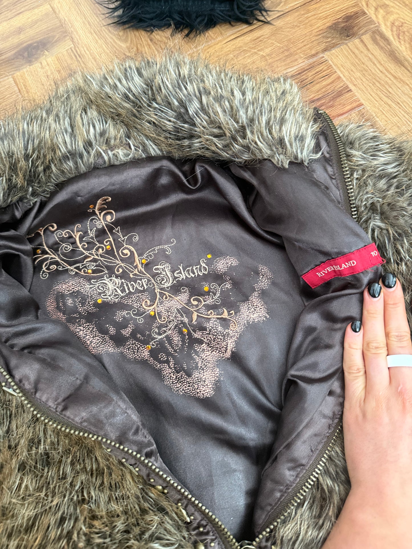 Faux Fur Leopard Bomber Jacket (UK10)