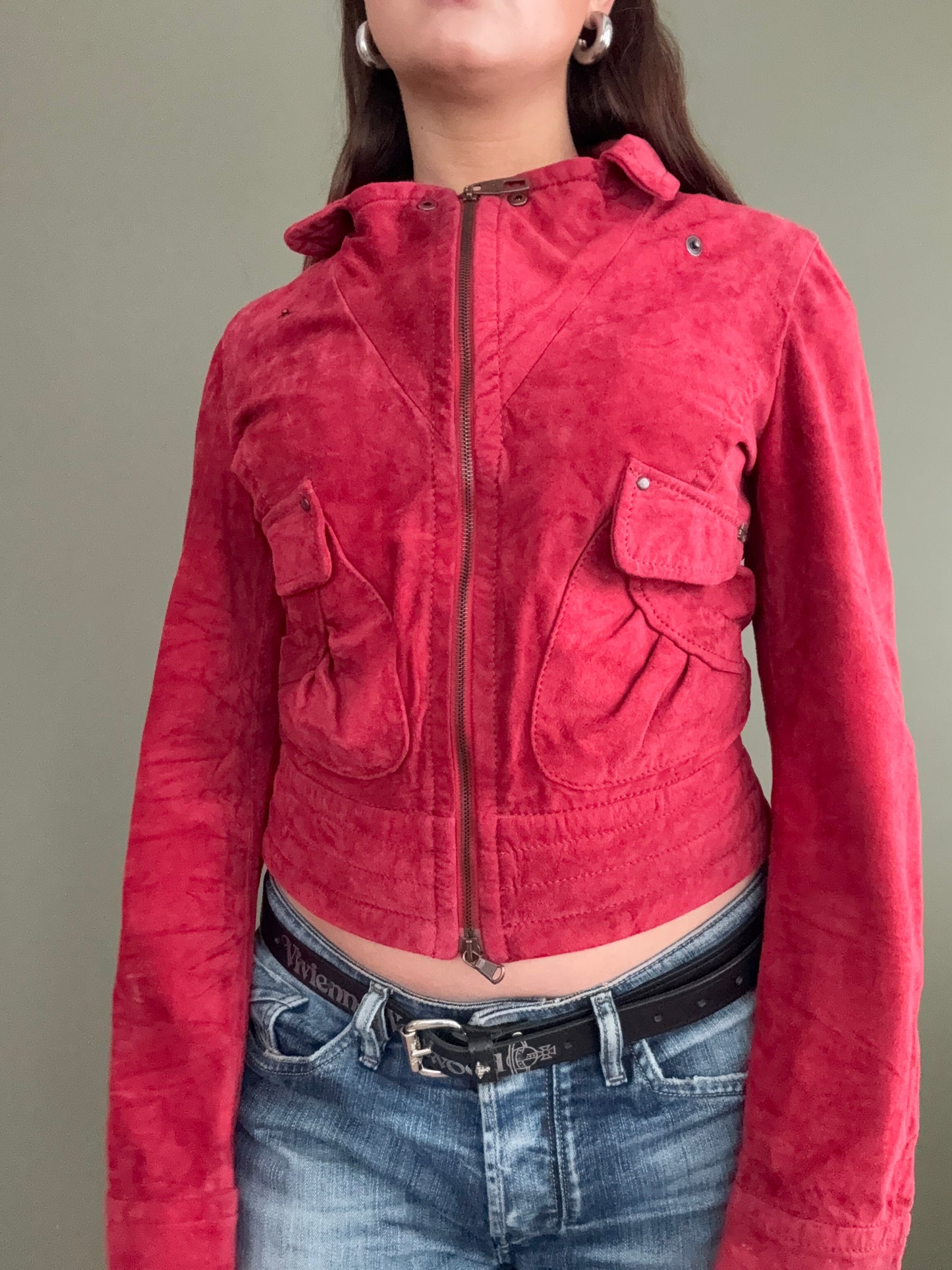 Miss Sixty Red Suede Jacket (M)