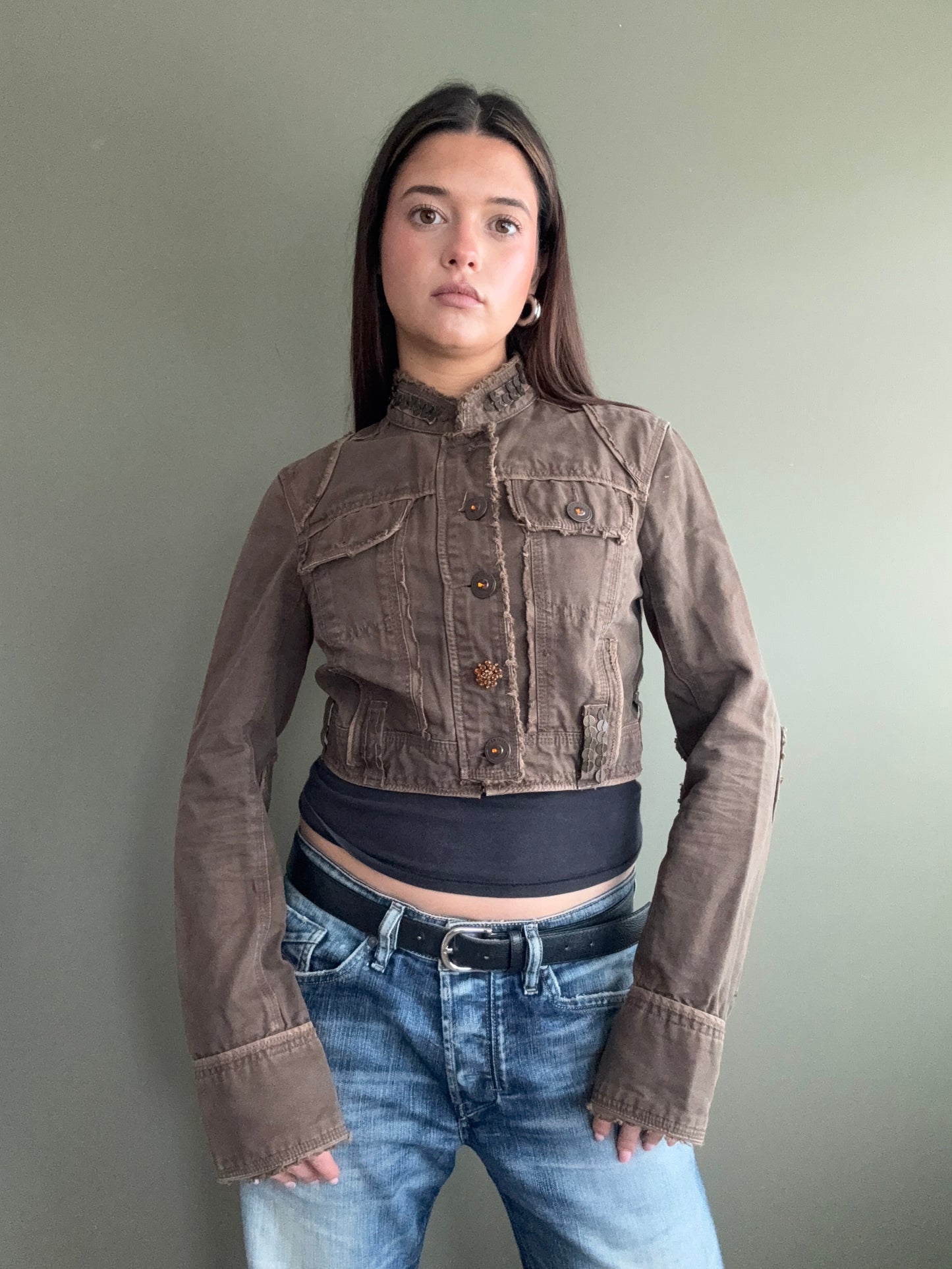 Y2K Cropped Jacket (UK12)