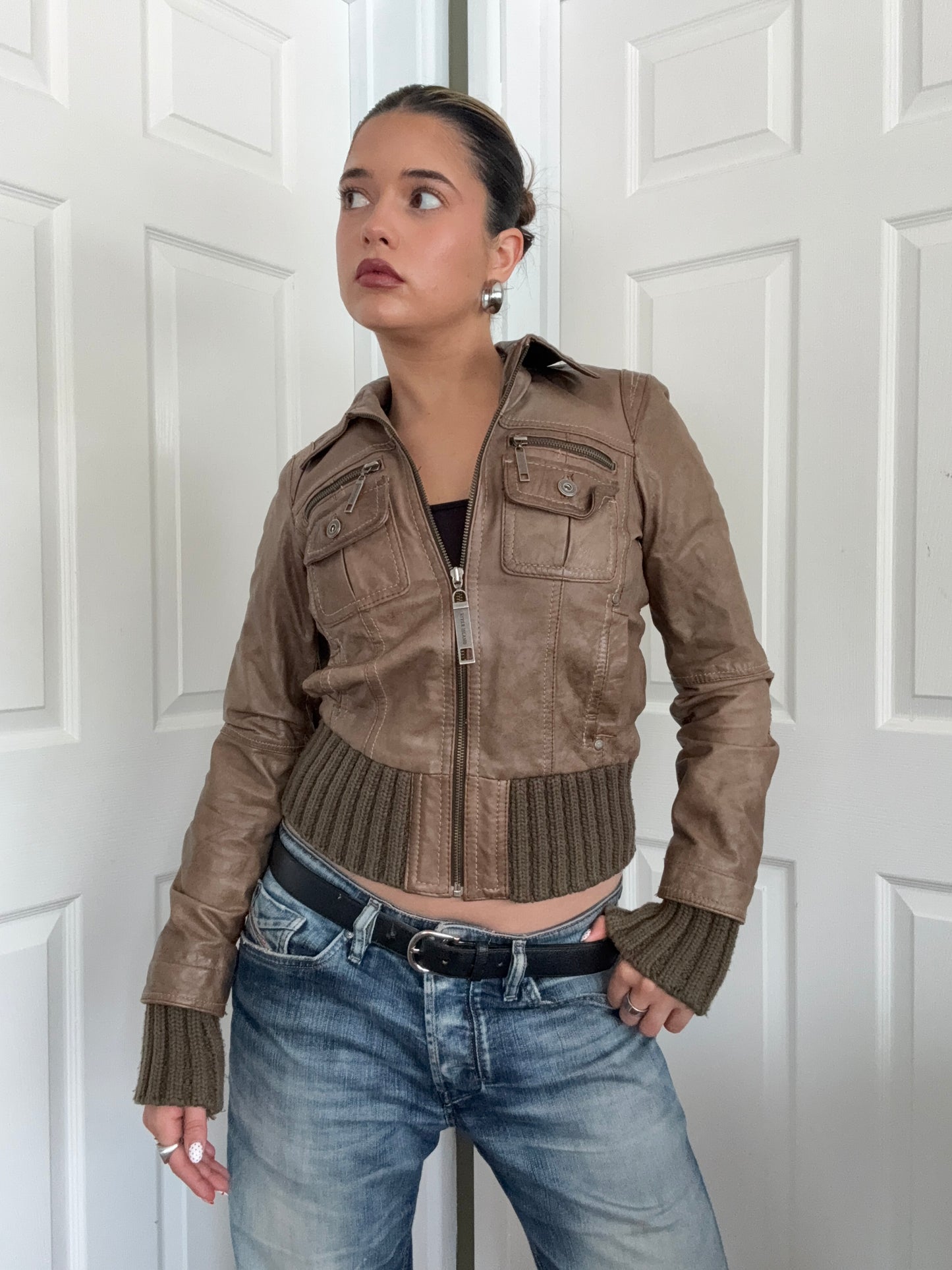 Leather Bomber Jacket (UK10)