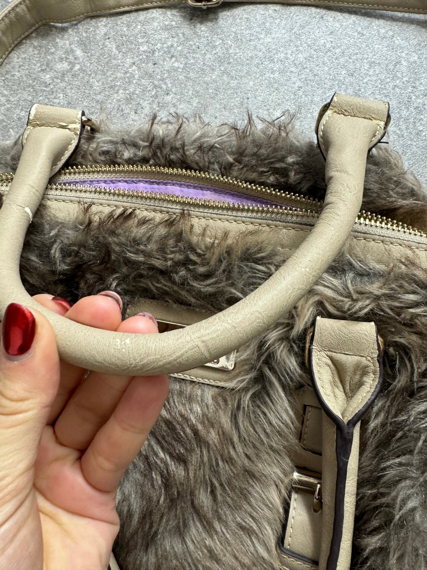 Y2K Faux Fur Bowler Bag