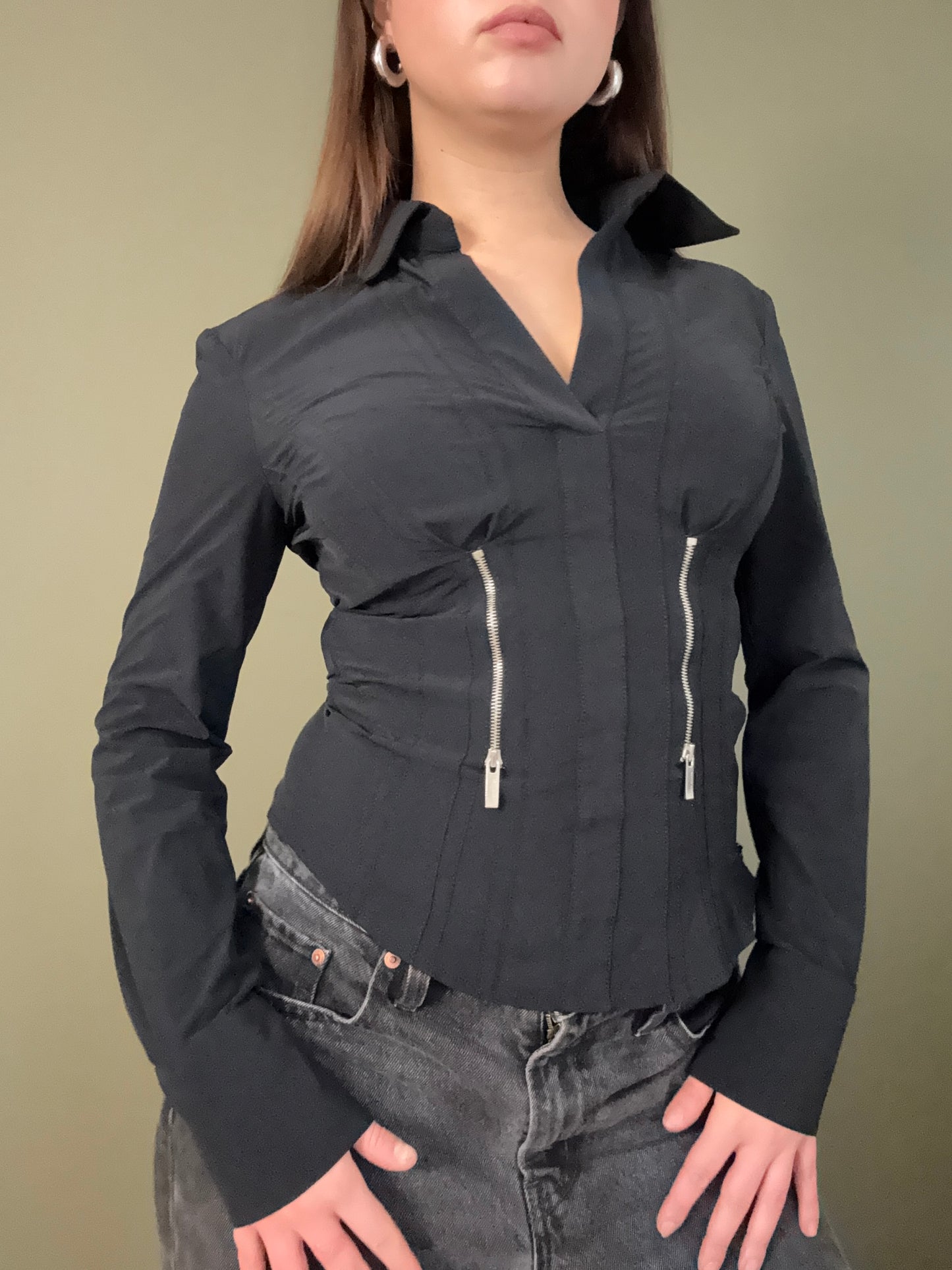 Karen Millen Zip Shirt (UK10)