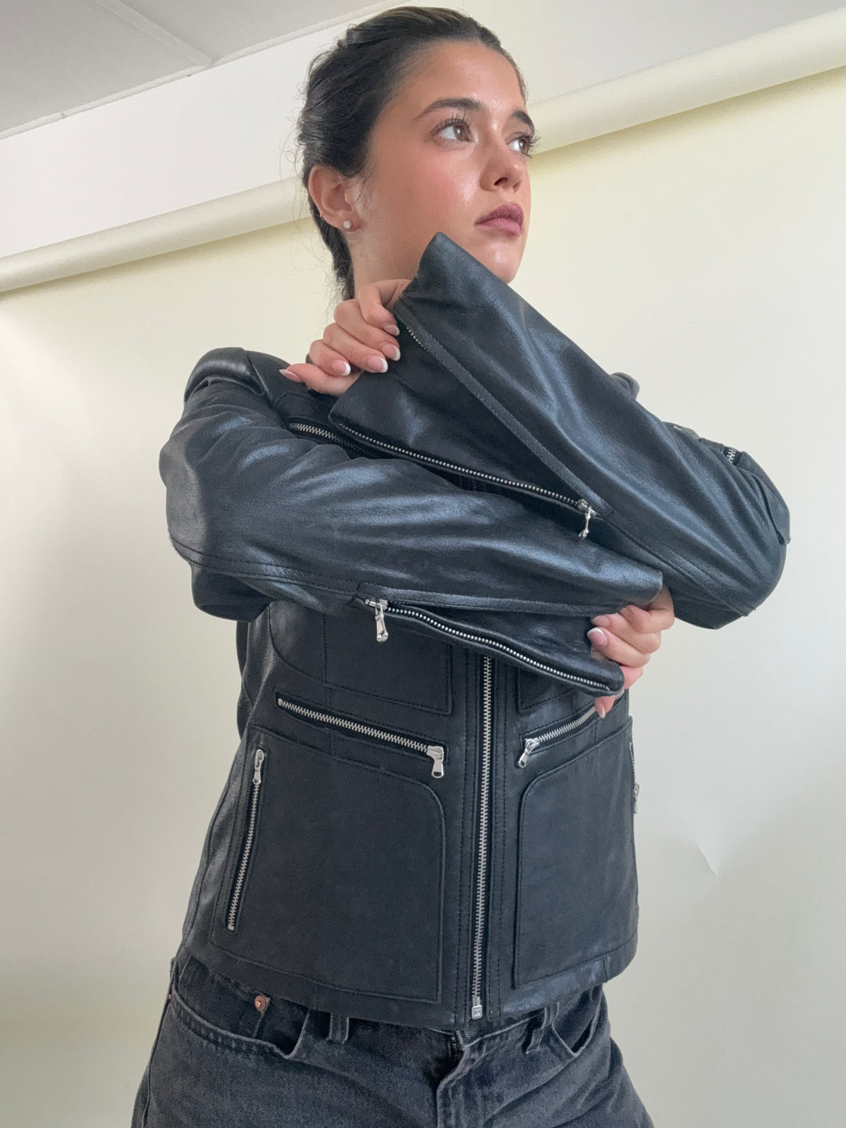 DKNY Leather Jacket (UK8)