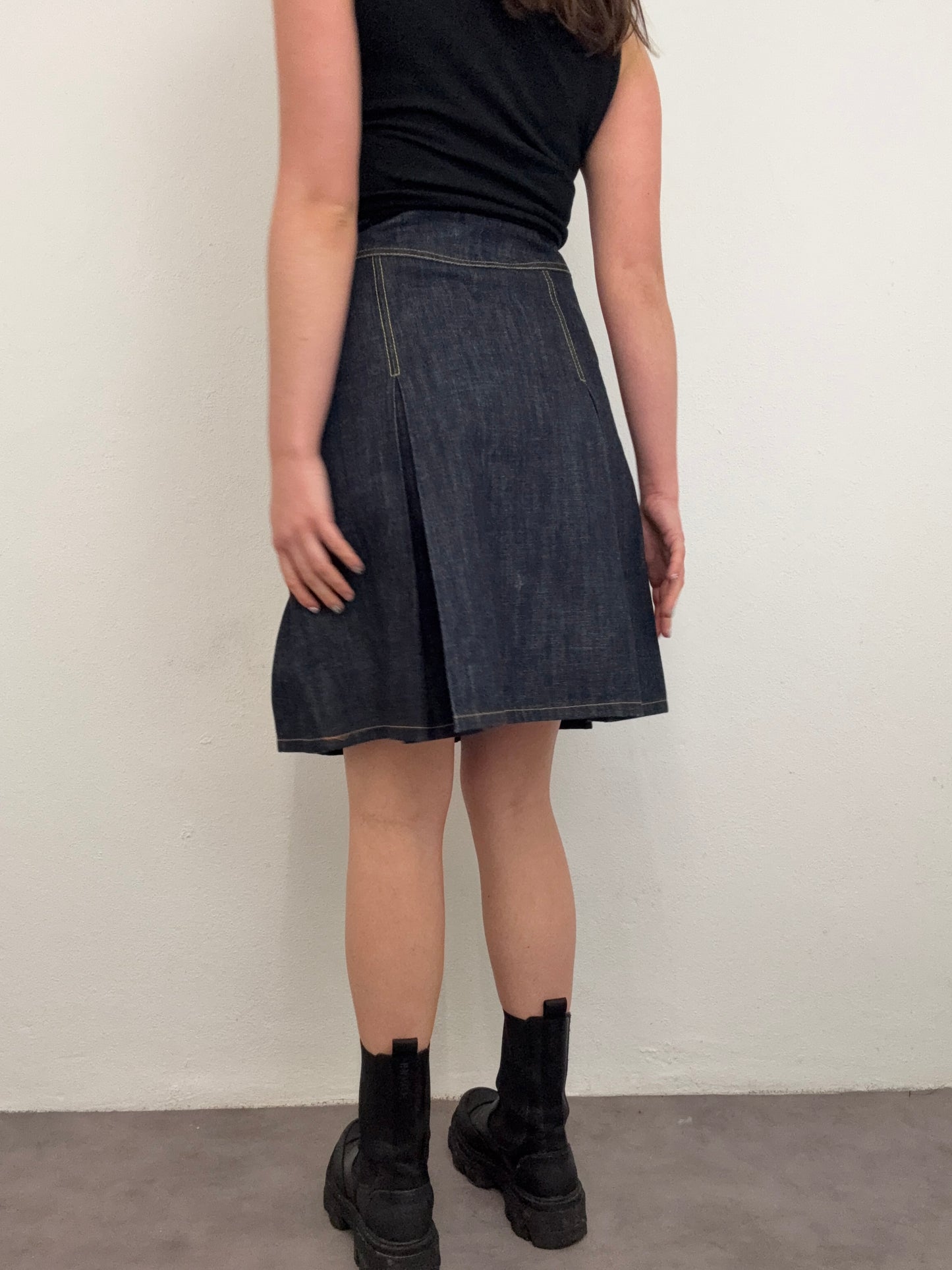 Evisu Denim Pleated Skirt (S)