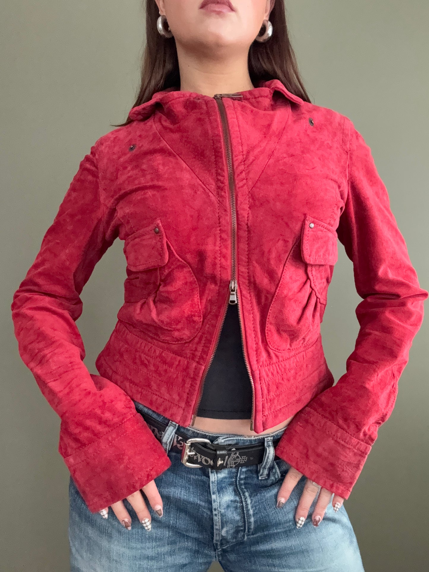 Miss Sixty Red Suede Jacket (M)