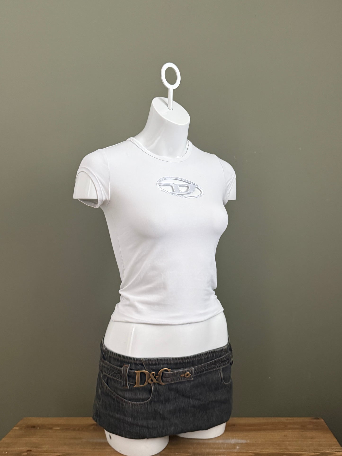 Diesel Cut Out Baby Tee (XS)