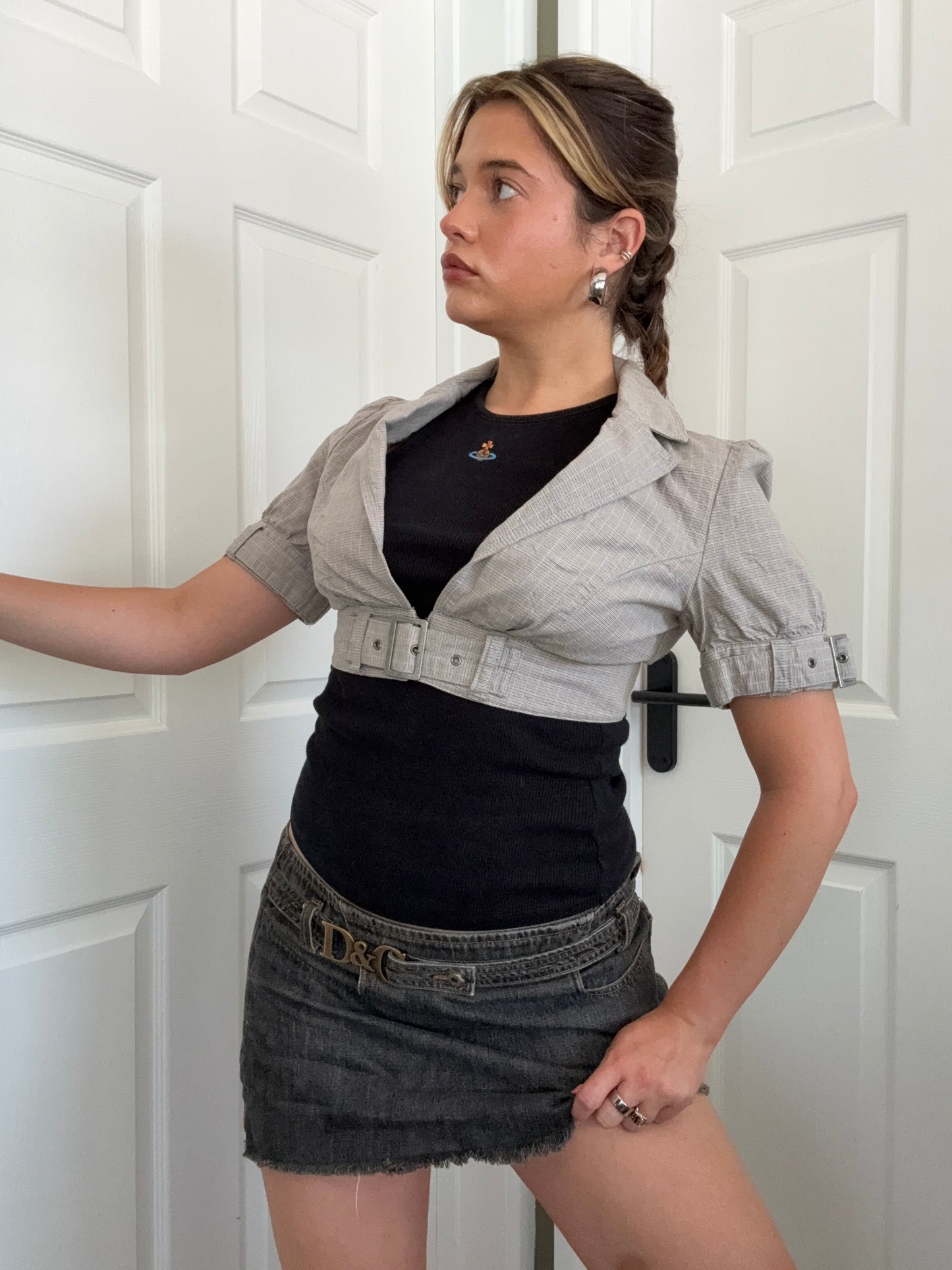 Tartan Shortsleeve Buckle Jacket (UK8)