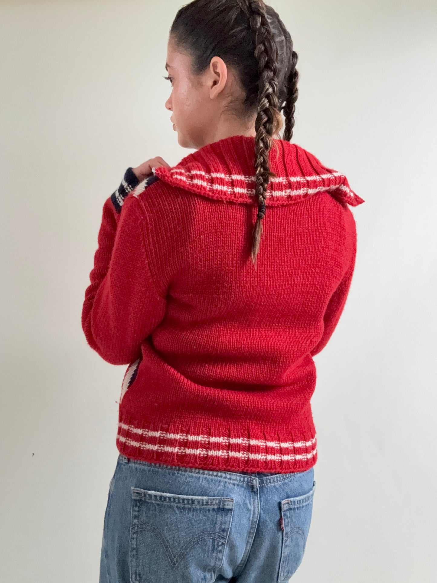 Vintage Wool Union Jacket Zip Jumper (UK12)