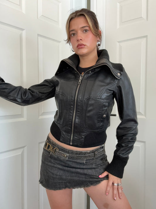 Fitted Leather Jacket (UK12)