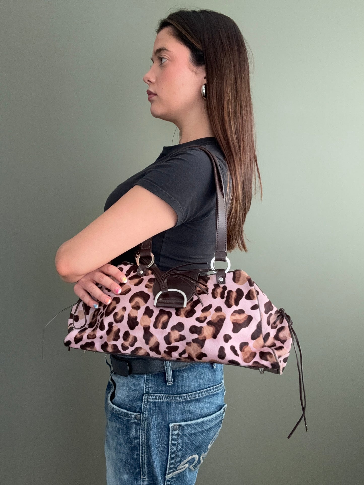Karen Millen Leopard Shoulder Bag