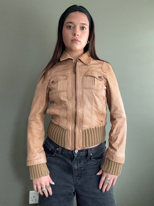 Leather Bomber Jacket (UK10)