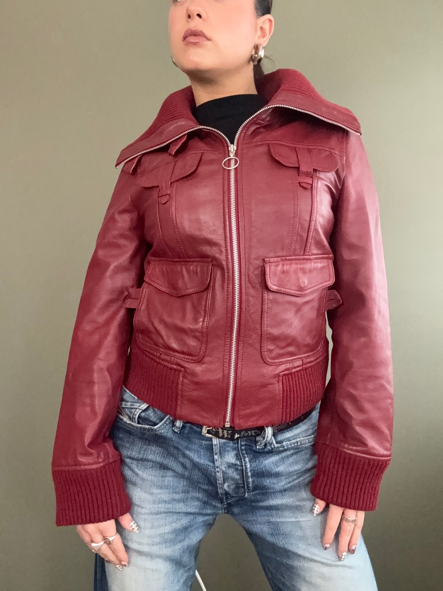 Red Leather Jacket (S)