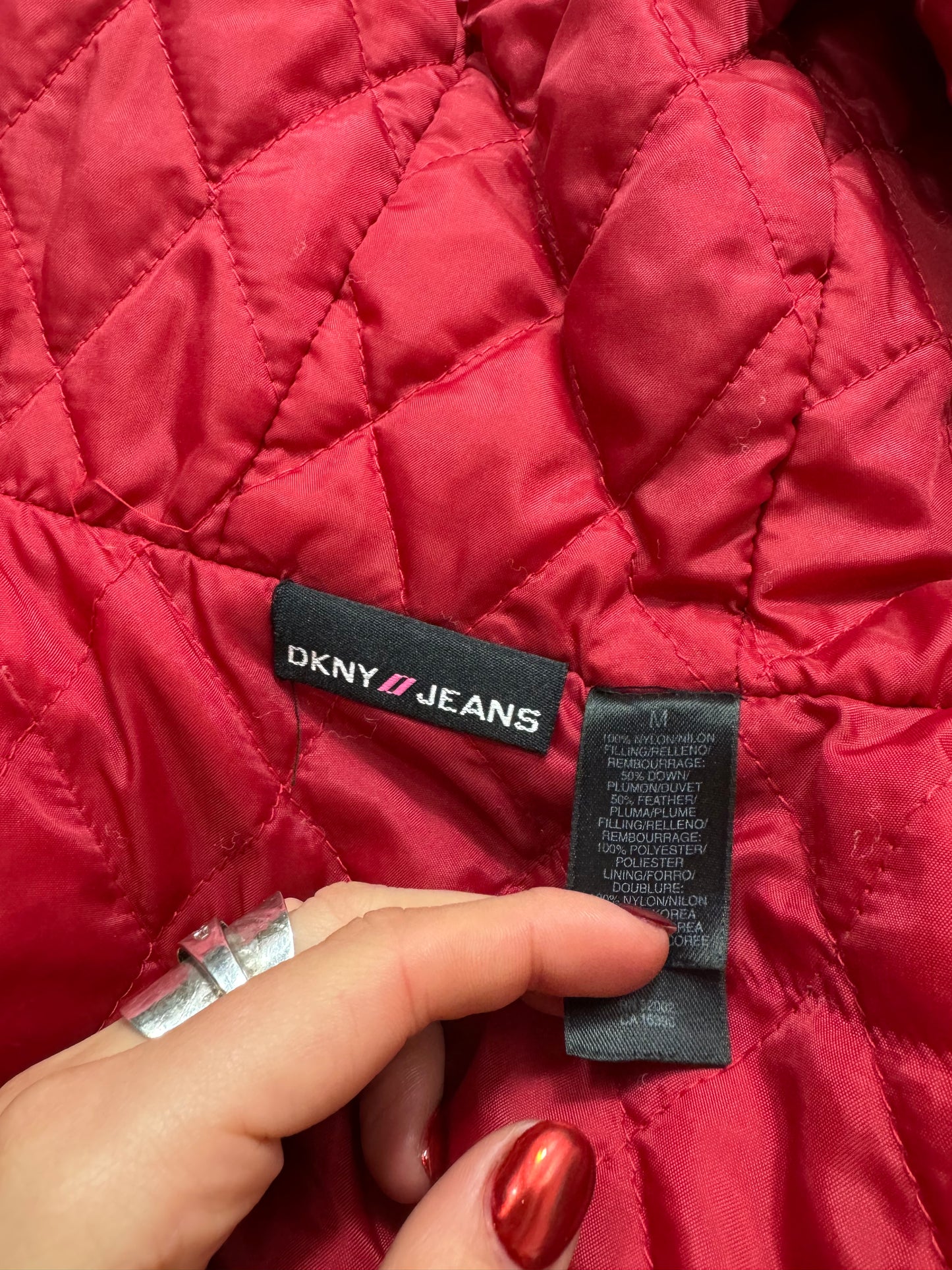 DKNY Red Puffer Jacket