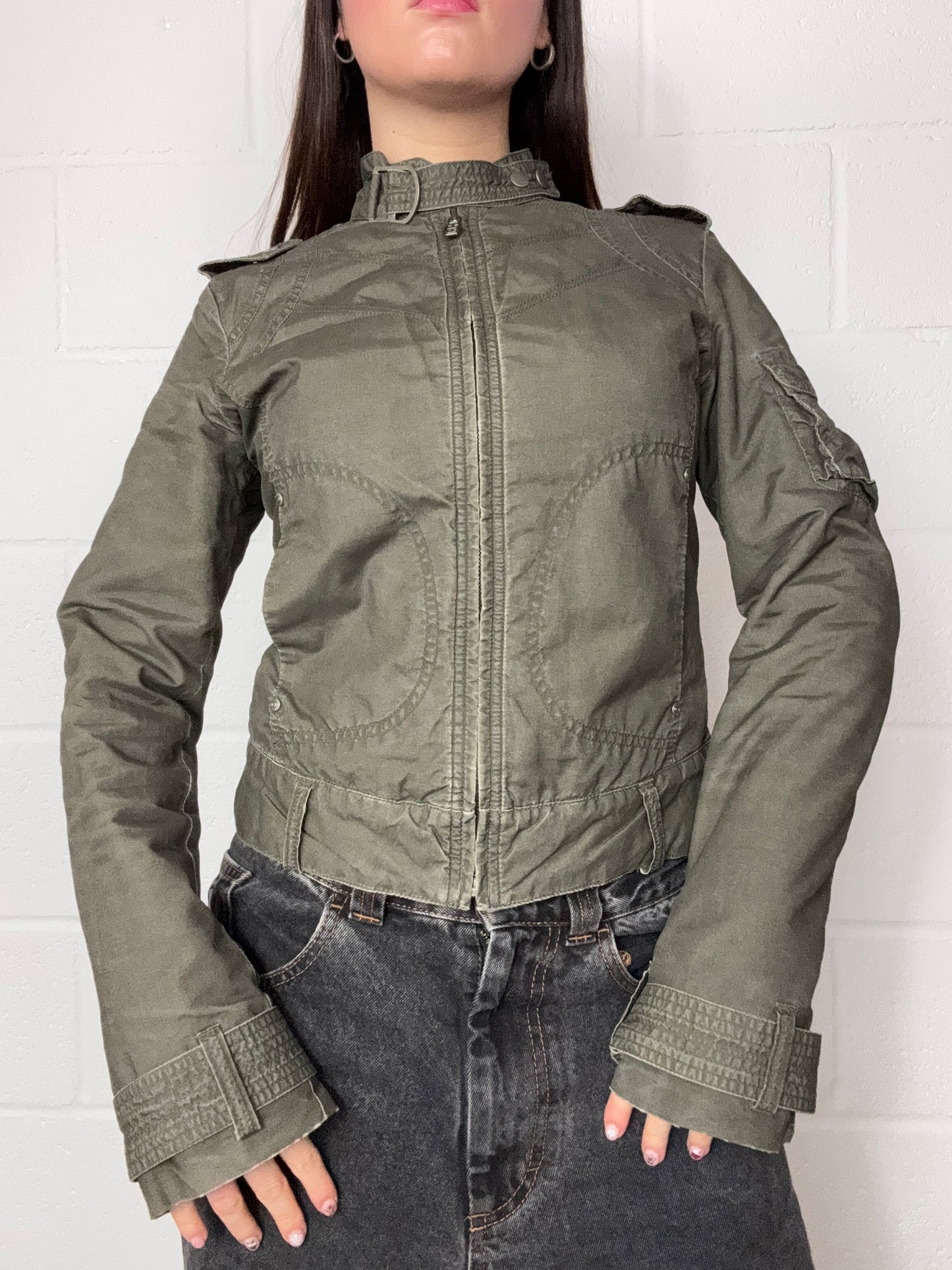 Diesel Khaki Biker Jacket (S)