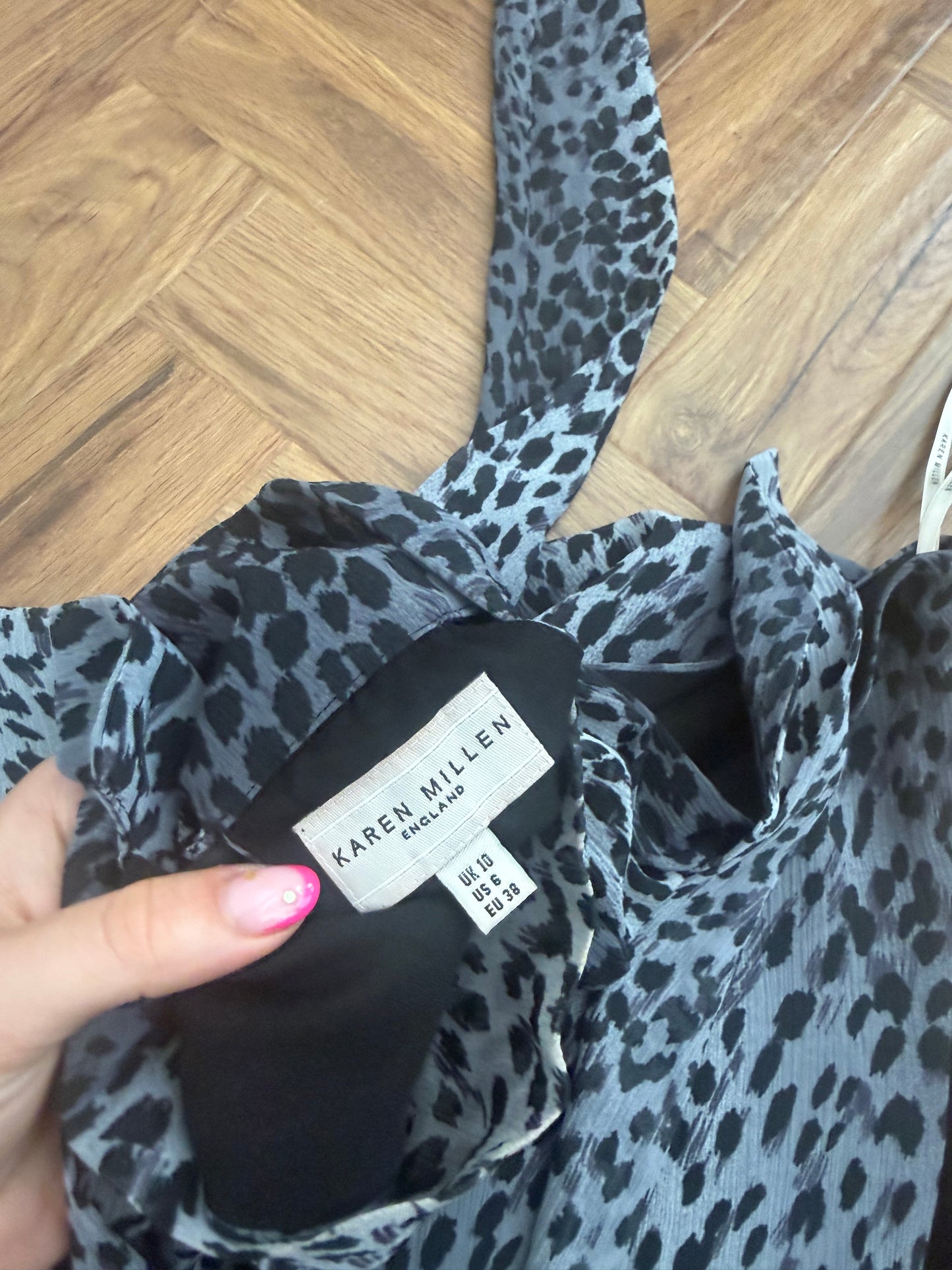 Karen Millen Leopard Halterneck Top (UK10)