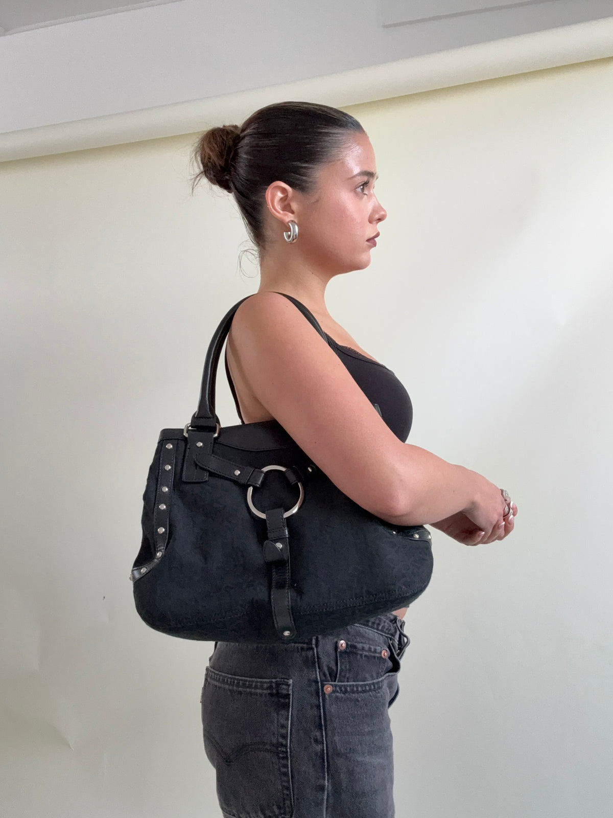 DKNY Monogram Studded Handbag