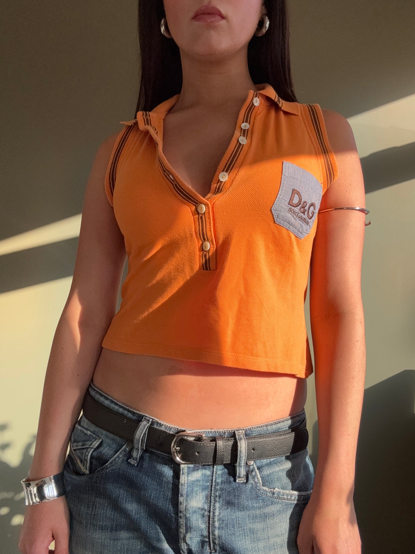 D&G Cropped Polo Shirt (XS)