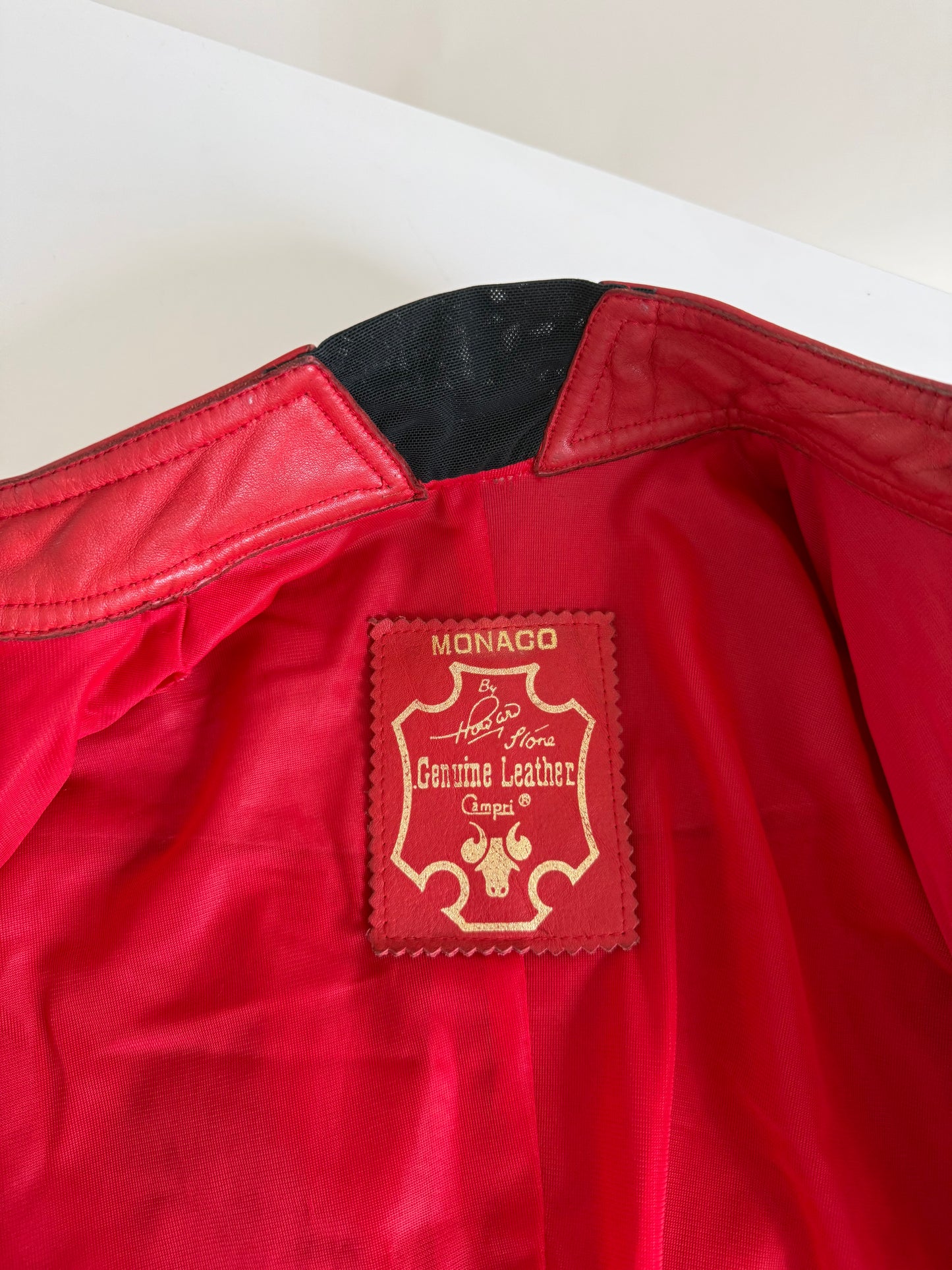 Vintage Leather Biker Jacket (XS)