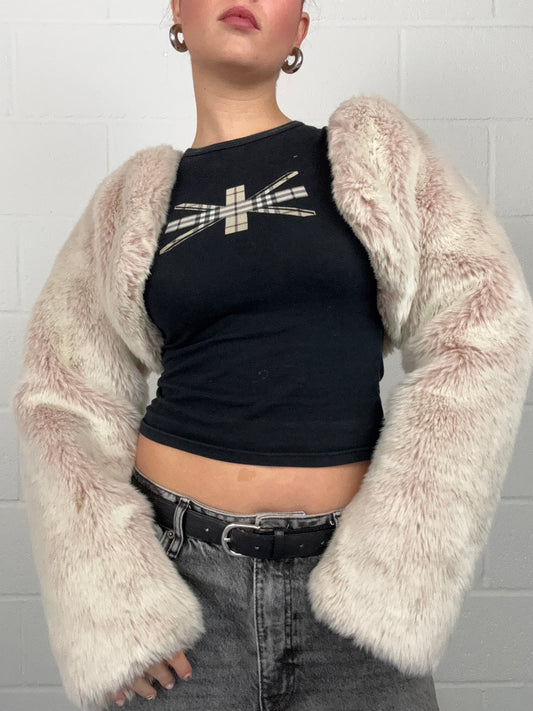 Pink Faux Fur Bolero/Jacket (S)