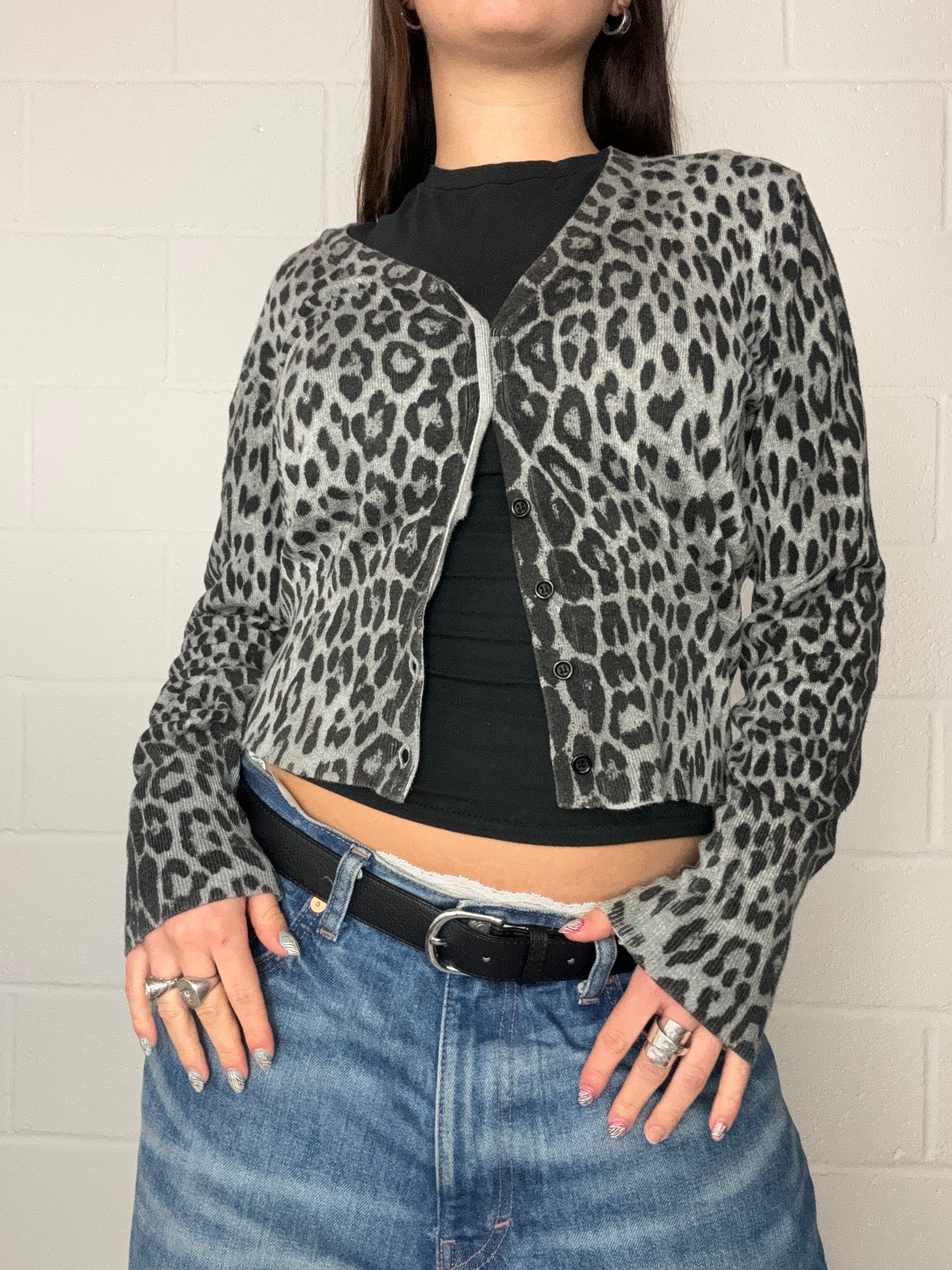 Leopard Knit Cardigan