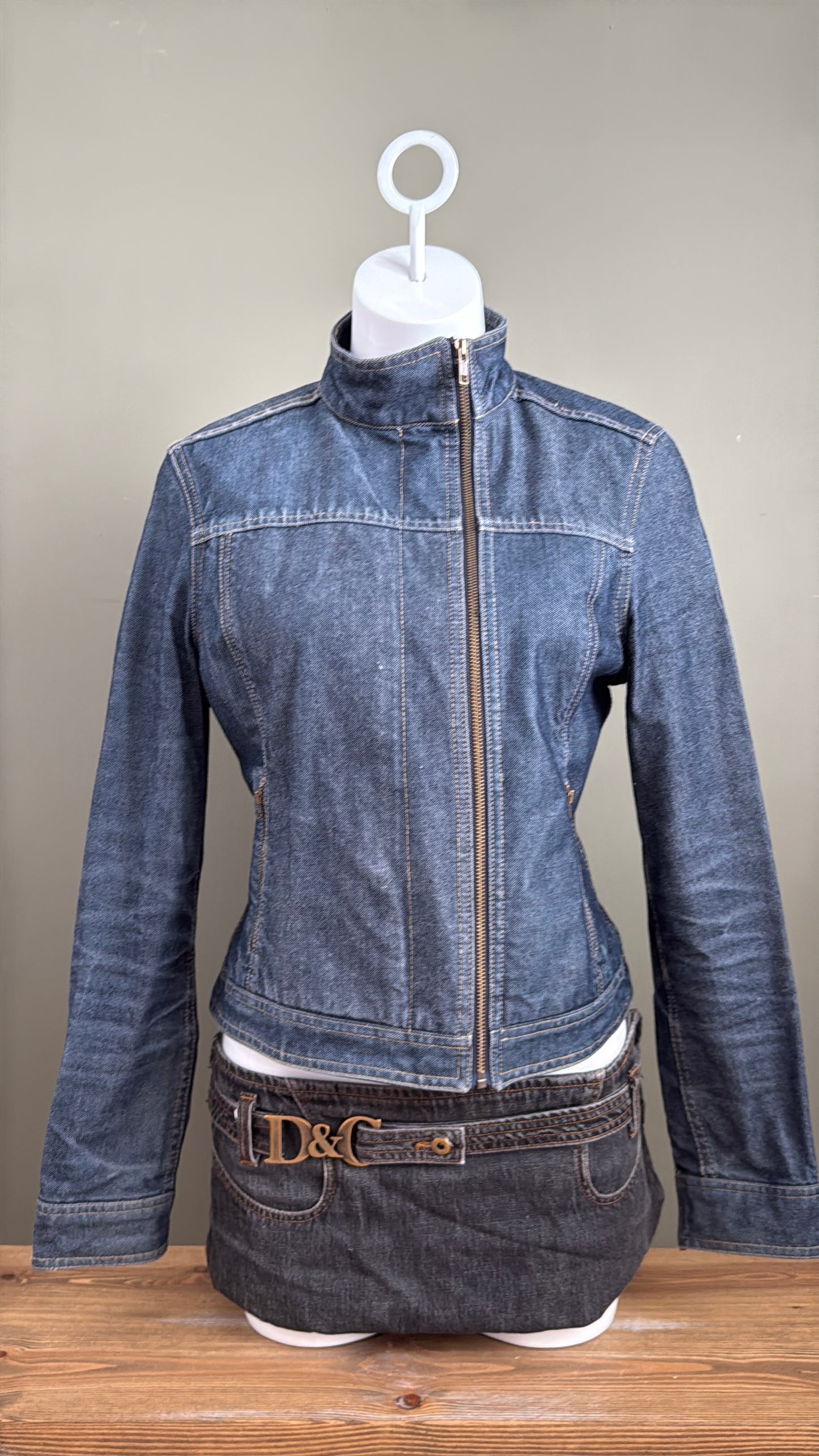 French Connection Asymmetric Denim Jacket (M)