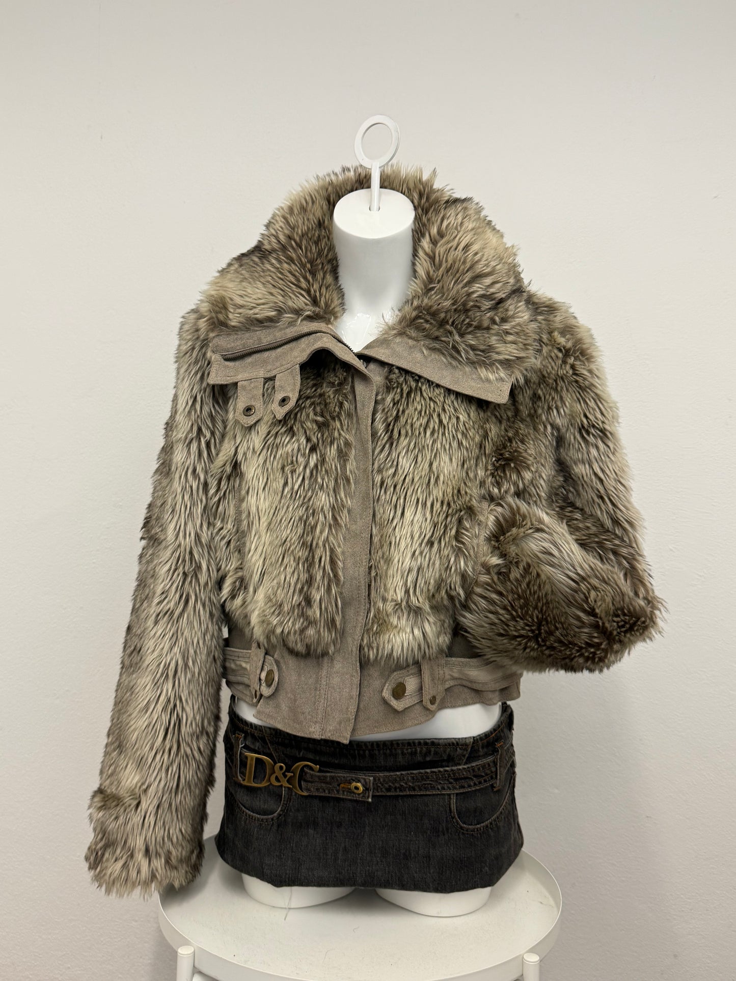 Faux Fur Bomber Jacket (UK16)