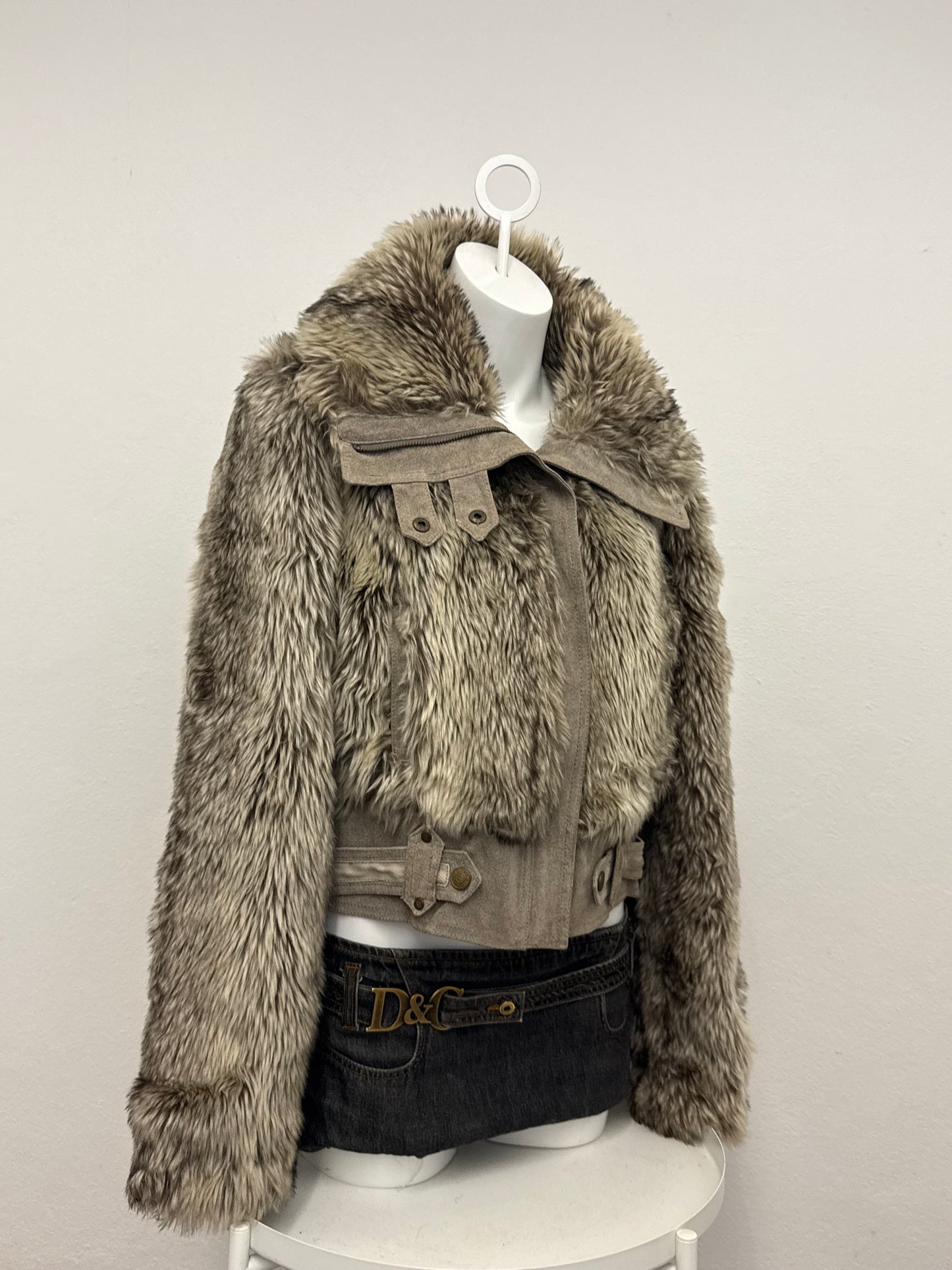 Faux Fur Bomber Jacket (UK16)