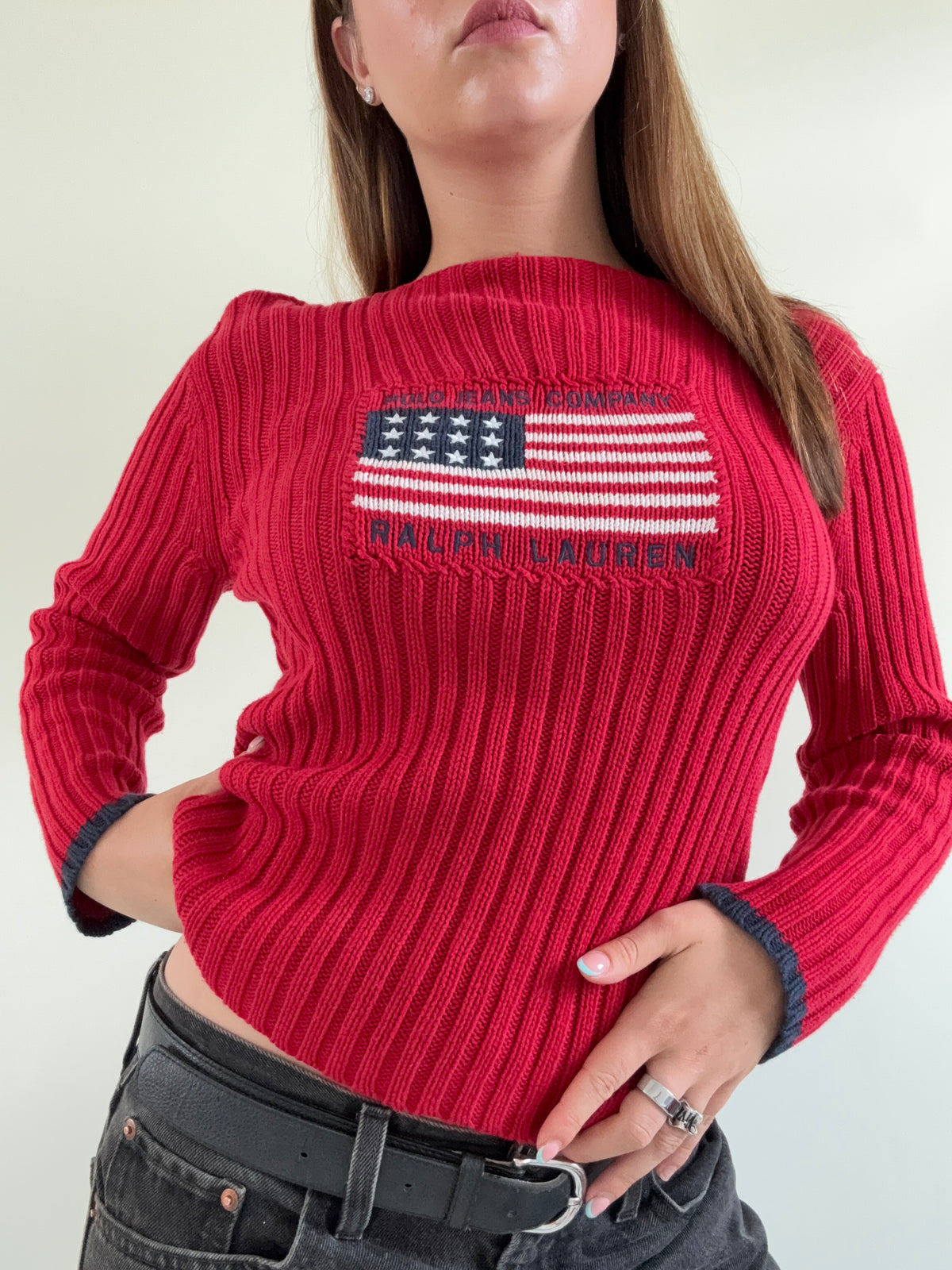 Ralph Lauren Knitted Flag Jumper (M)