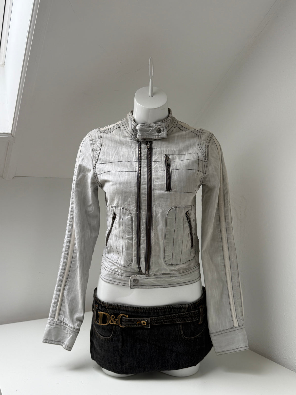 Fitted Y2K Biker Jacket (UK8)