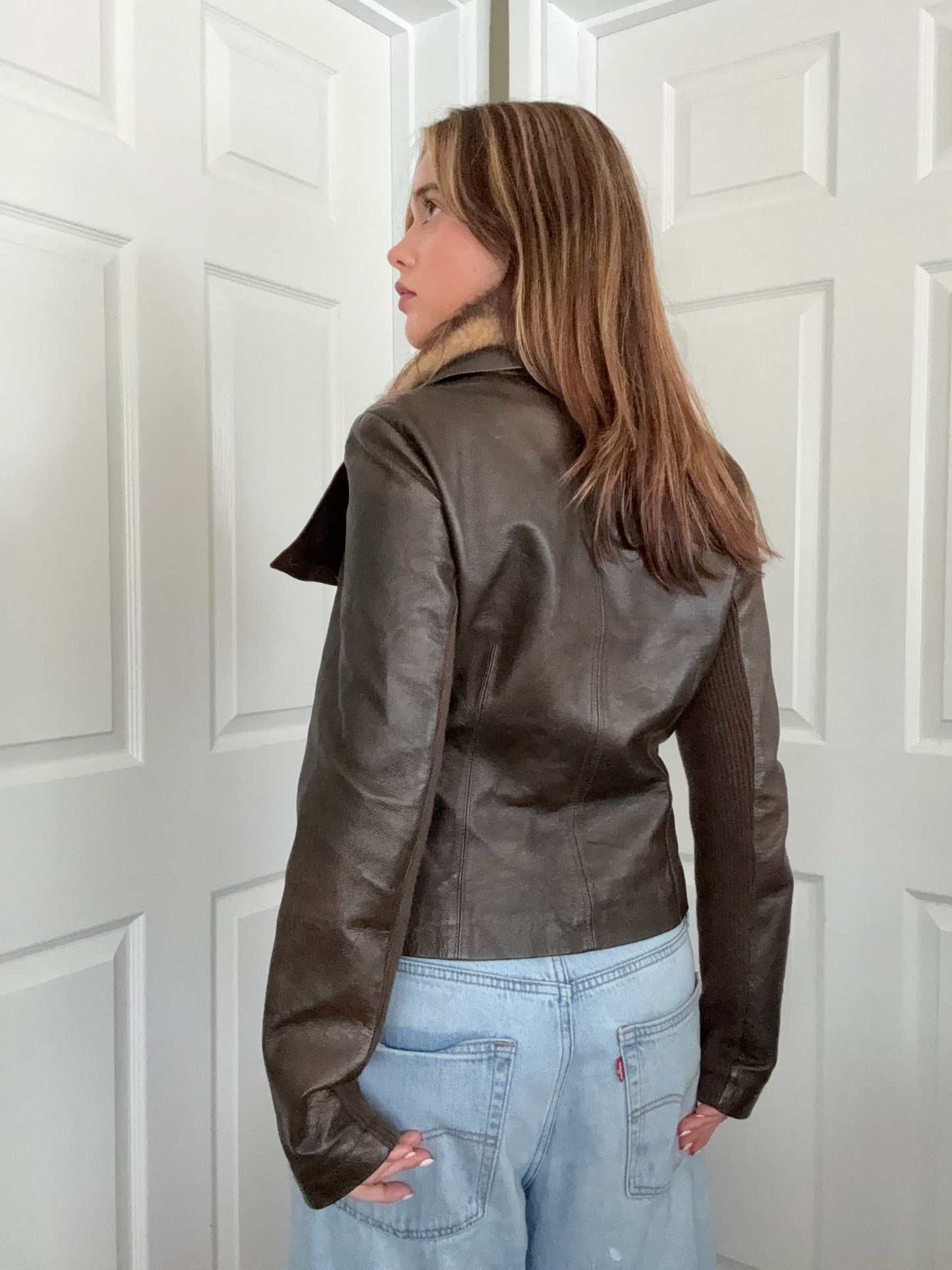 Morgan De Toi Leather Asymmetric Jacket (S)