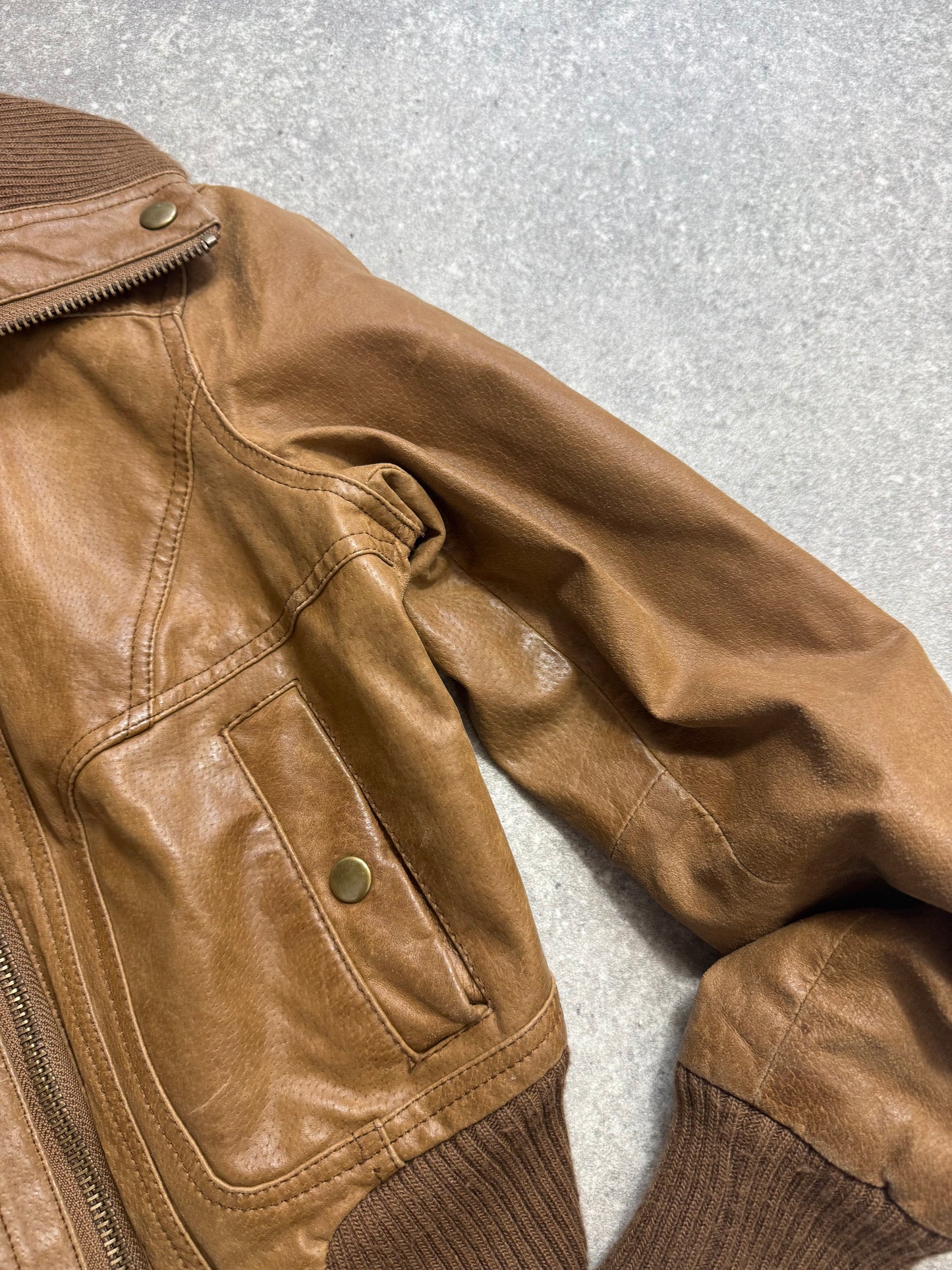 Leather Fitted Jacket (UK8)