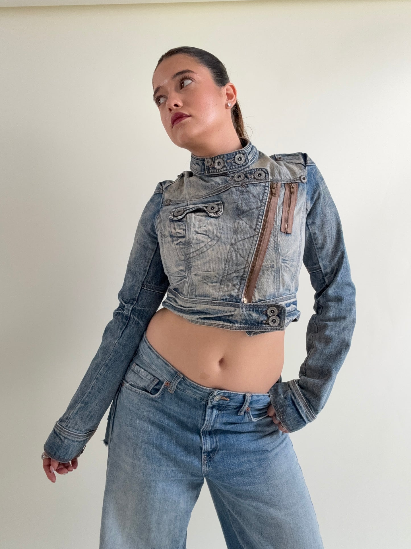 Cropped Denim Corset Jacket (UK14)