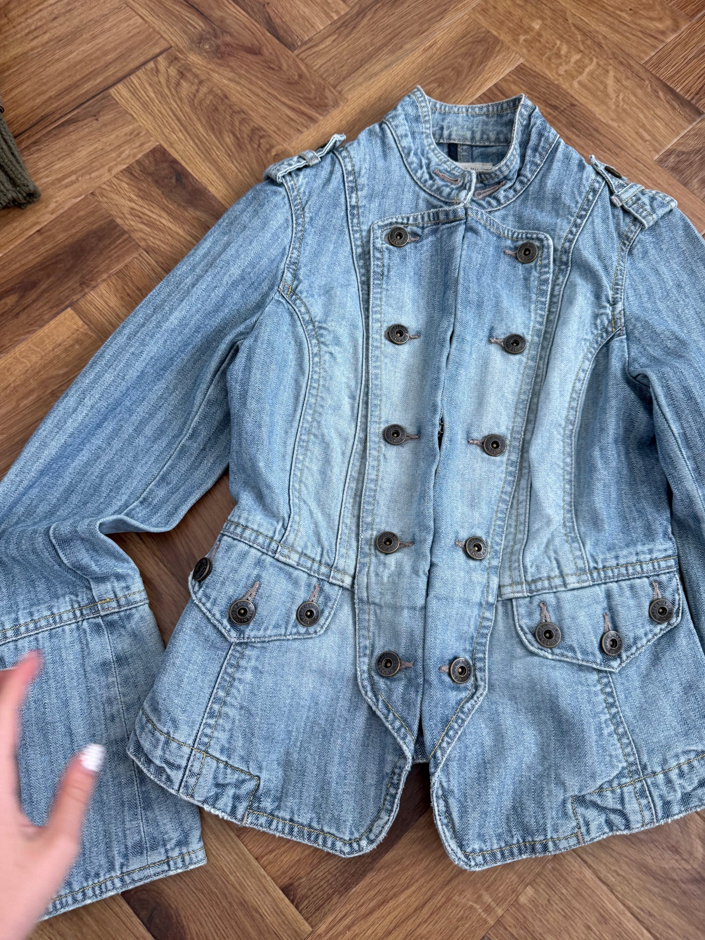 Karen Millen Denim Pinstripe Jacket (UK10)