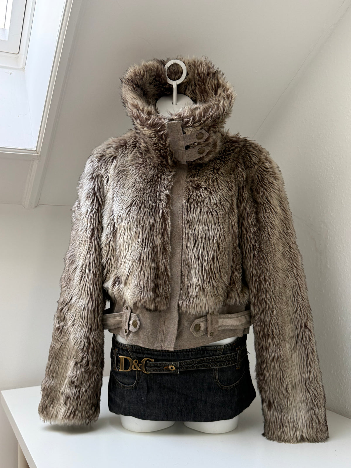 Faux Fur Bomber Jacket (UK16)