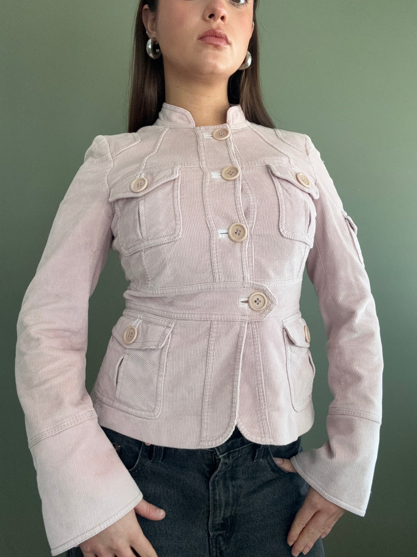 Baby Pink Karen Millen Cord Jacket (UK 8)