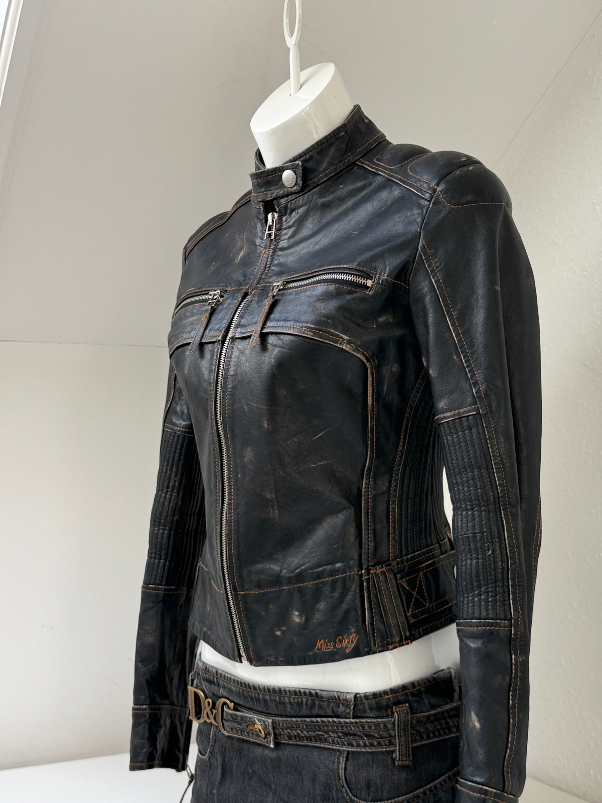 Miss Sixty Leather Biker Jacket (S)